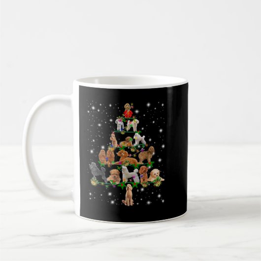 Funny Poodle Weihnachtsbaum T-Shirt Ornament Deco Kaffeetasse (Links)