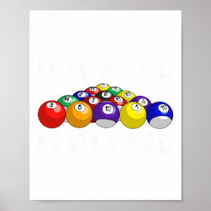 Funny Pool Art für Männer Frauen Billard Lover Poo Poster