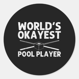 Funny Pool Art für Männer Frauen Billard Lover Poo Runder Aufkleber