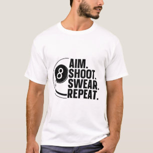 Funny Pool Art für Männer Frauen Billard Lover Poo T-Shirt