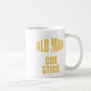 Funny Pool Billiard Player Snooker Alter Mann mit Kaffeetasse