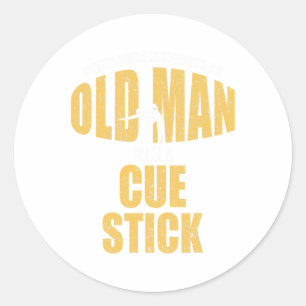 Funny Pool Billiard Player Snooker Alter Mann mit Runder Aufkleber