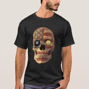 Funny Pool Billiard Snooker Design - Skull mit uns T-Shirt