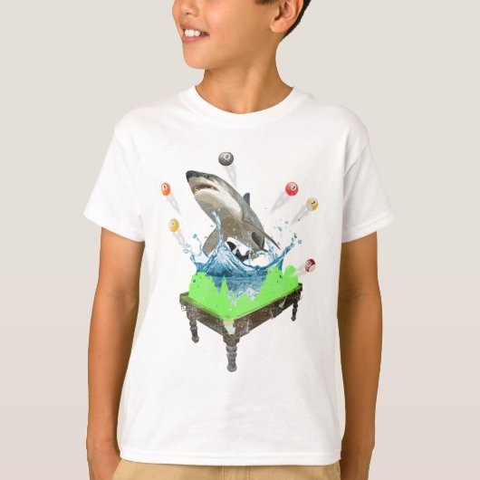 Funny Pool Billiards Shark T-Shirt (Vorderseite)