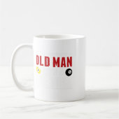 Funny Pool Billliard Spieler Alter Mann mit Cue St Kaffeetasse (Links)