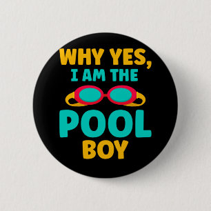 Funny Pool Boy Schwimmer Spaß schwimmen Button