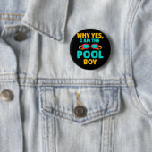 Funny Pool Boy Swimmer Fun Swimming Button (Beispiel)