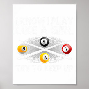 Funny Pool Design für Frauen Mädchen Billard Pool  Poster