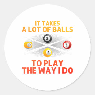 Funny Pool Design für Männer Boys Billiard Lover P Runder Aufkleber
