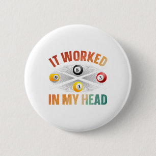Funny Pool Design für Männer Frauen Billard Lover  Button