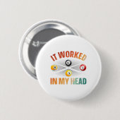 Funny Pool Design für Männer Frauen Billard Lover Button (Vorne & Hinten)