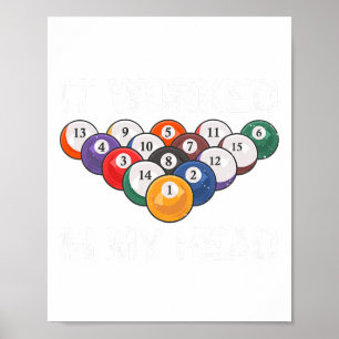 Funny Pool Design für Männer Frauen Billard Lover Poster