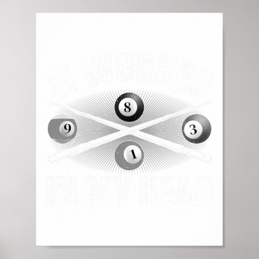 Funny Pool Design für Männer Frauen Billard Lover Poster (Vorne)