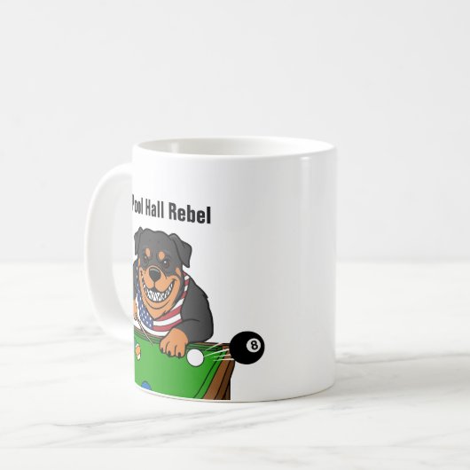 Funny Pool Hall Rebel Rottweiler Coffee Mugs Kaffeetasse (Vorderseite Links)