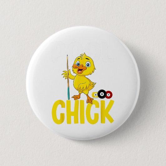 Funny Pool Kick 8 Ball Frauen Niedlich Billard Lad Button (Vorderseite)