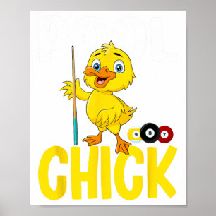 Funny Pool Kick 8 Ball Frauen Niedlich Billard Lad Poster