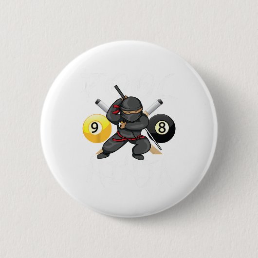 Funny Pool Ninja Niedliche Pocket Billiards Boys G Button (Vorderseite)