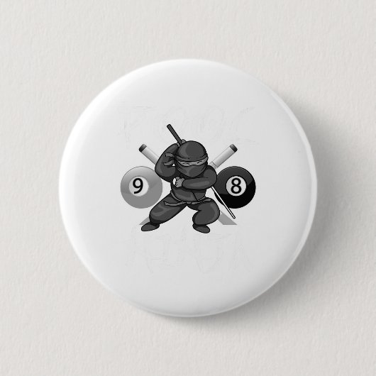 Funny Pool Ninja Niedliche Pocket Billiards Boys G Button (Vorderseite)