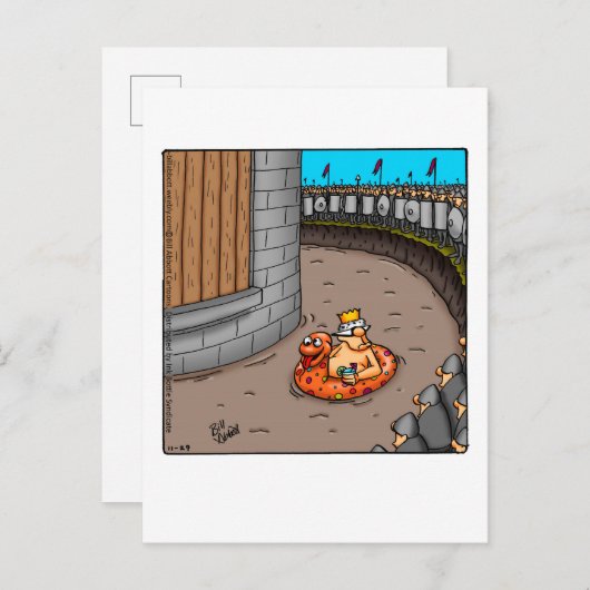 Funny Pool Party Einladung Postkarten (Vorne/Hinten)