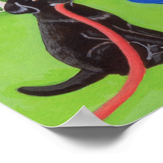 Funny Pool Party Labradors Artwork Poster (Ecke)