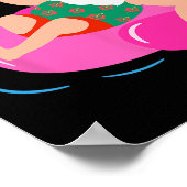 Funny Pool Party Santa Sungles Flamingo Christmas Poster (Ecke)