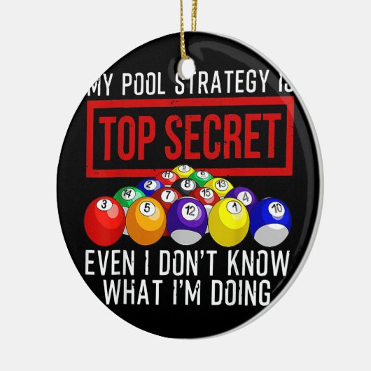 Funny Pool Player Billiards Geschenk für Männer Fr Keramik Ornament (Links)