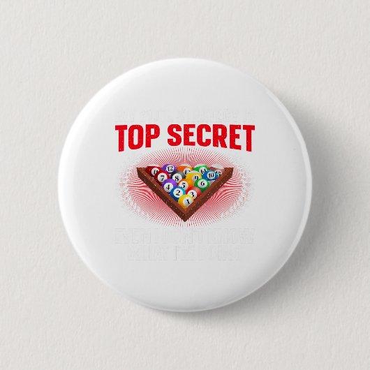 Funny Pool Player Design Damen 8 Ball Bill Button (Vorderseite)
