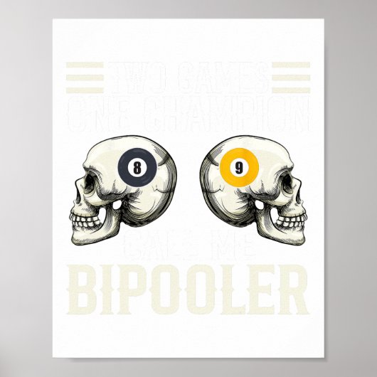 Funny Pool Player Design - für Billard-Lüfter und Poster (Vorne)