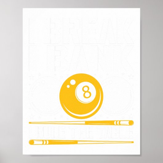 Funny Pool Player Design - für Billard-Lüfter und Poster (Vorne)