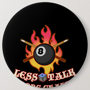 Funny Pool Player Geschenk Billiard Balls Weniger  Button