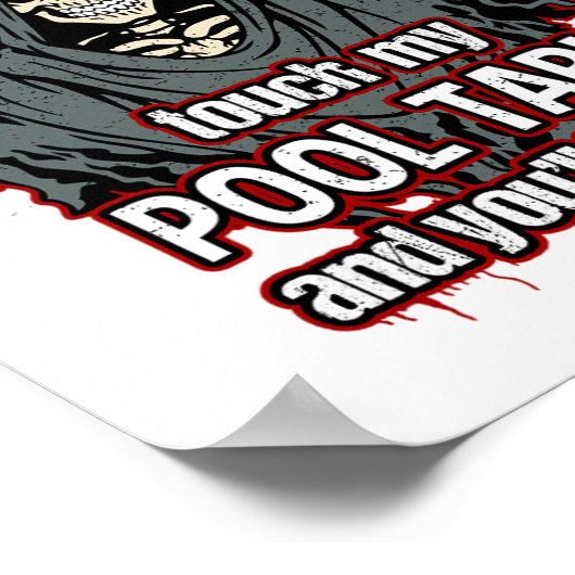 Funny Pool Player Grim Sensenmann Poster (Ecke)