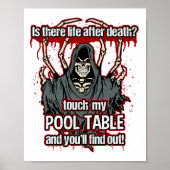 Funny Pool Player Grim Sensenmann Poster (Vorne)