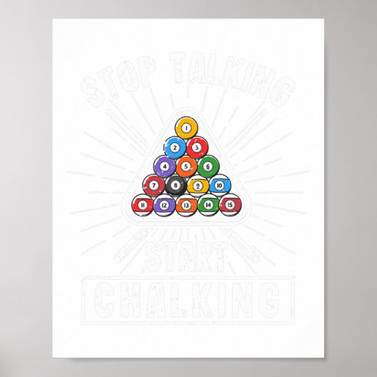 Funny Pool Player Zitat Billiard Stopp Sprechen St Poster (Vorne)