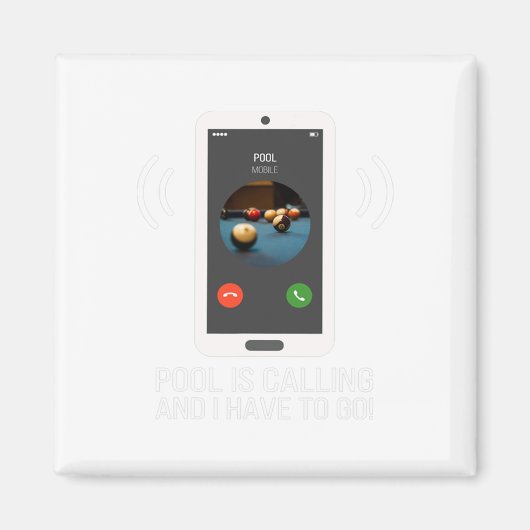 Funny Pool ruft nach Pool Player - Billard Magnet (Vorne)
