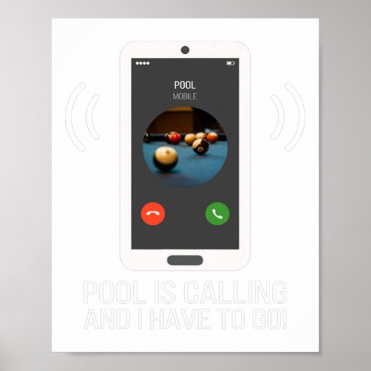 Funny Pool ruft nach Pool Player - Billard Poster (Vorne)