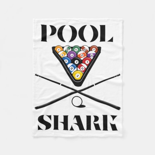 Funny Pool Shark Shirt Art Billard und Pool Fleecedecke (Vorderseite)