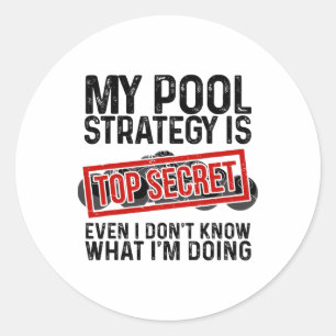 Funny Pool Spieler Billiards Geschenk für Männer F Runder Aufkleber