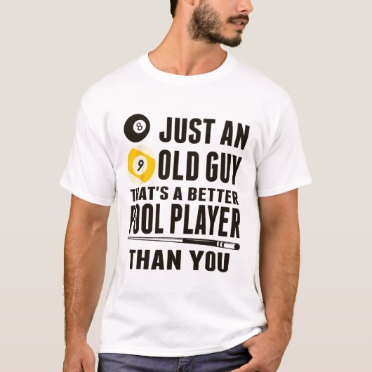 Funny Pool T Shirt nur ein alter Typ Billard Gesch (Vorderseite)