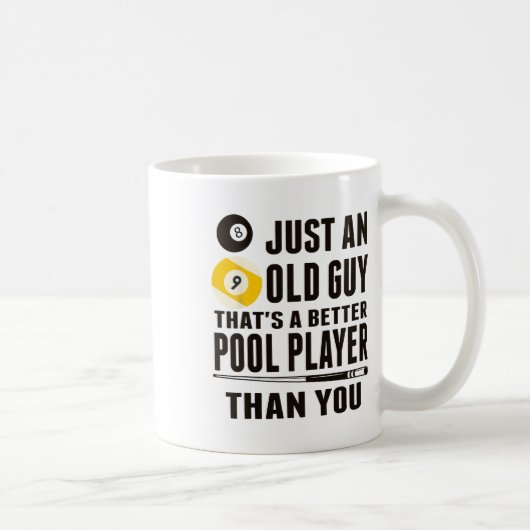 Funny Pool T Shirt nur ein alter Typ Billard Gesch Kaffeetasse (Rechts)