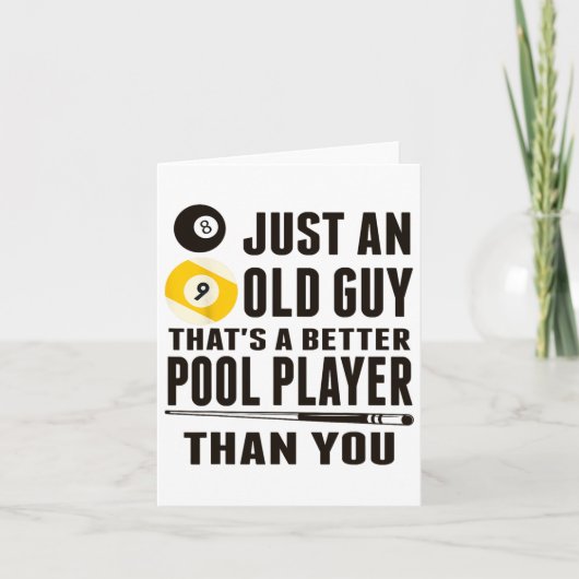 Funny Pool T Shirt nur ein alter Typ Billard Gesch Karte (Vorderseite)