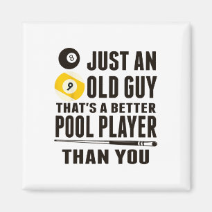 Funny Pool T Shirt nur ein alter Typ Billard Gesch Magnet