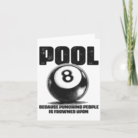 Funny Pool Tisch Billard 8 Ll Black Ll Frowned U Karte (Vorderseite)