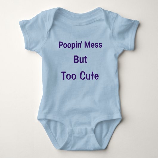 Funny Poopin Mess zu Niedlich Blue Baby Boy Newbor Baby Strampler (Vorderseite)