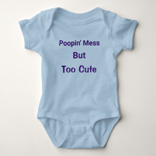 Funny Poopin Mess zu Niedlich Blue Baby Boy Newbor Strampler
