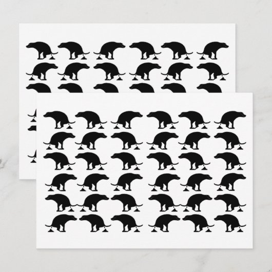 Funny Pooping Dog Pattern Dankeskarte (Vorne/Hinten)