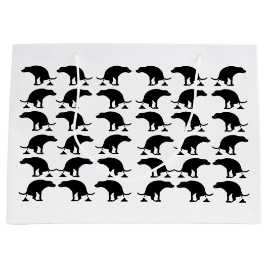 Funny Pooping Dog Pattern Große Geschenktüte (Vorderseite)