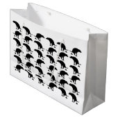 Funny Pooping Dog Pattern Große Geschenktüte (Vorderseite Schrägansicht)