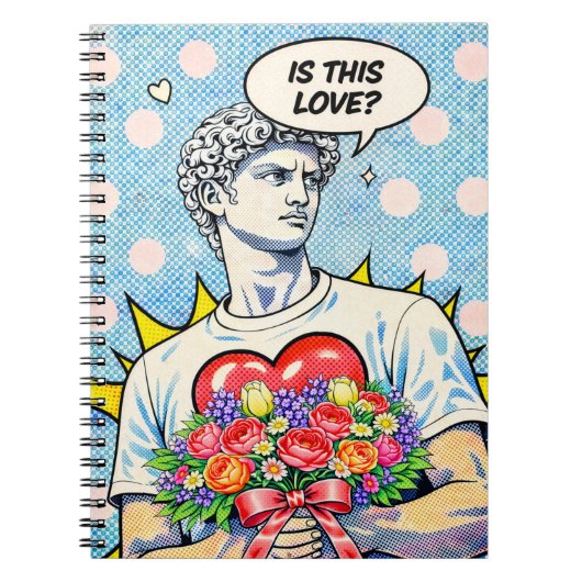 Funny Pop Art Love Notebook Notizblock (Vorderseite)