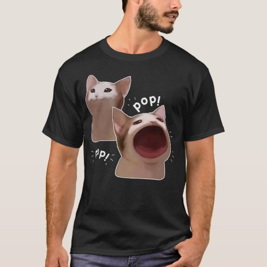 Funny Pop Cat Meme T-Shirt (Vorderseite)