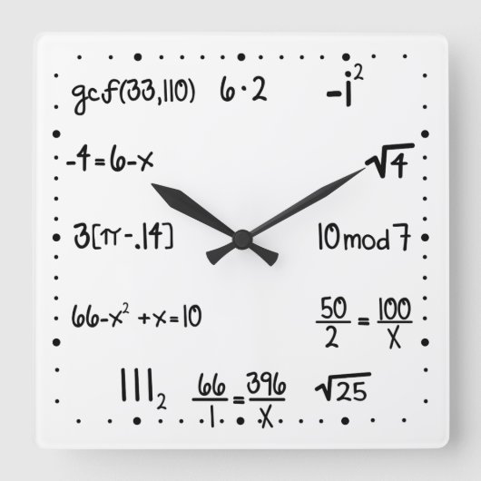 Funny Pop Quiz Math Genius Quadratische Wanduhr (Vorderseite)